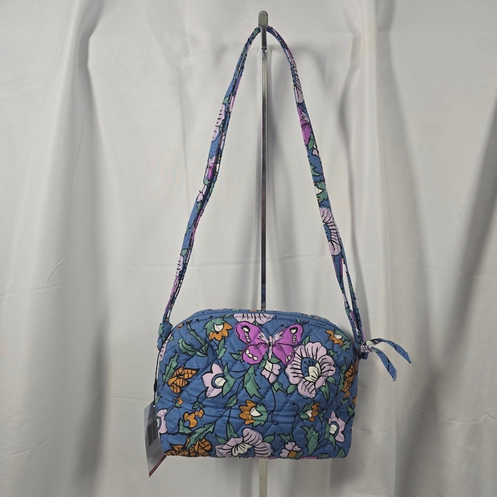 Cottagecore Vera‎ Bradley Blue Floral Butterfly Quilted  Purse
